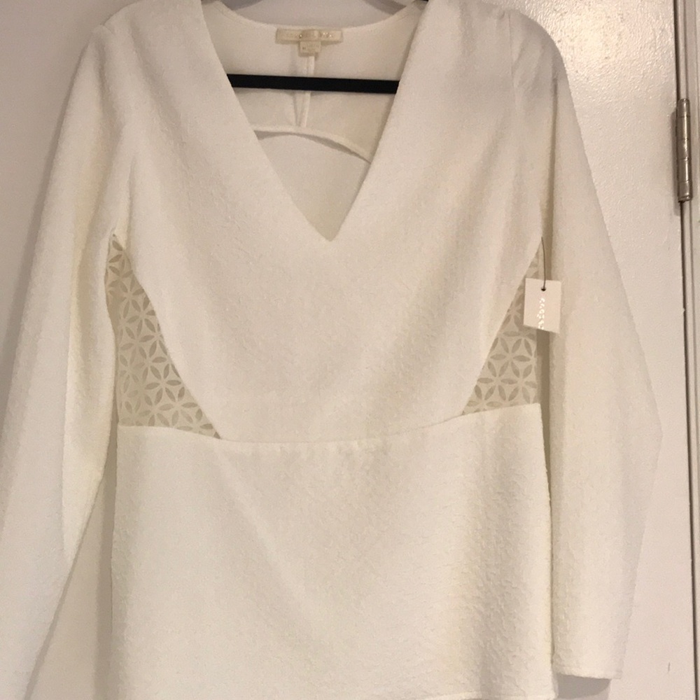 NWT White lace blouse sz m cooper and Ella